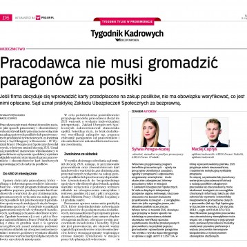Sukces Kancelarii AXELO przed sądem: spór z ZUS o karty lunchowe