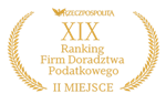 II miejsce w kategorii Największe kancelarie w regionach MAŁOPOLSKA I PODKARPACIE wg. XIX Rankingu Firm Doradztwa Podatkowego Rzeczpospolitej